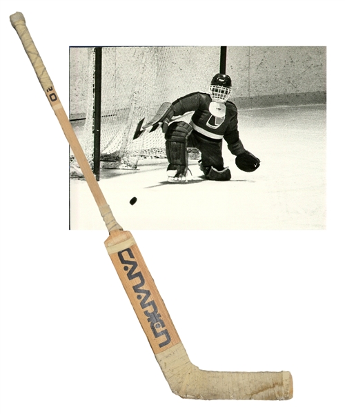 Martin Brodeurs Minor Hockey Game-Used Canadien Stick with Denis Brodeur LOA