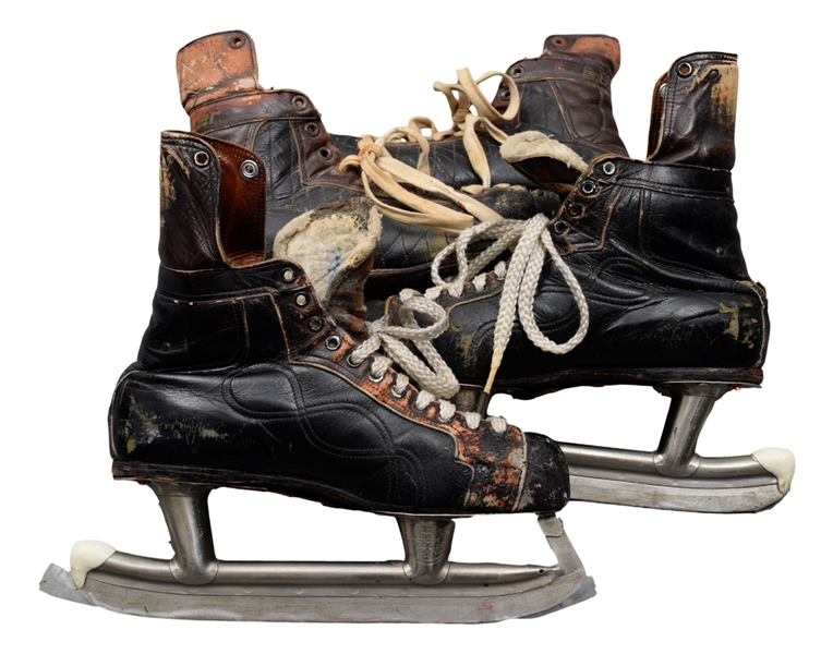 Bert Olmstead’s 1961-62 Toronto Maple Leafs Last Game-Used Skates and Montreal Canadiens Game-Used Skates