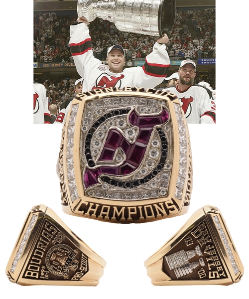 Andre Boudrias 2002-03 New Jersey Devils Stanley Cup Championship 14K Gold and Diamond Ring in Presentation Box with His Signed LOA