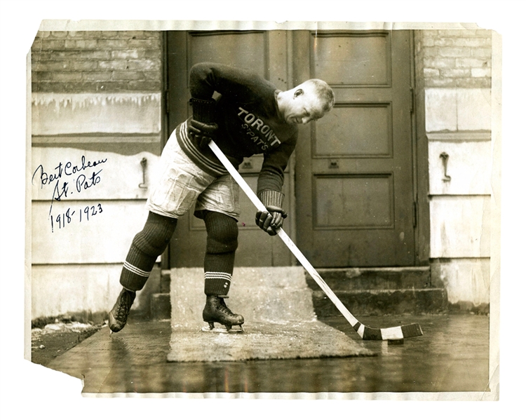 Vintage 1920s Bert Corbeau Toronto St. Pats Photo with "Bert Corbeau St. Pats 1918-23" Inscription