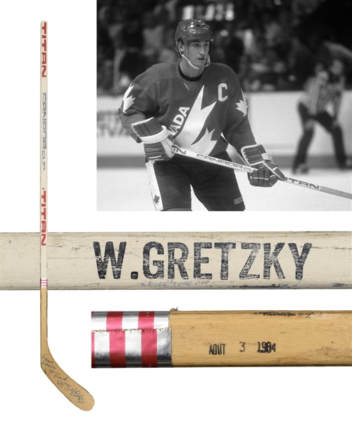 Wayne Gretzkys 1984 Canada Cup Team Canada Signed Titan Game-Issued Stick