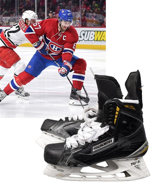 Max Paciorettys Mid-2010s Montreal Canadiens Bauer Supreme Game-Used Skates with LOA