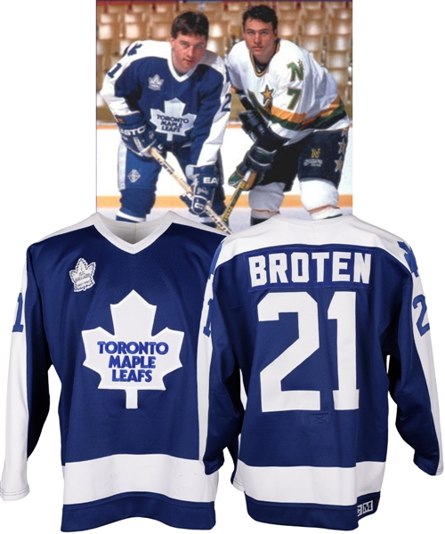 Aaron Brotens 1990-91 Toronto Maple Leafs Game-Worn Jersey - Ballard Memorial Patch!