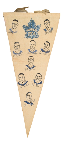 1962-63 York Peanut Butter Toronto Maple Leafs Promotional Felt Pennant