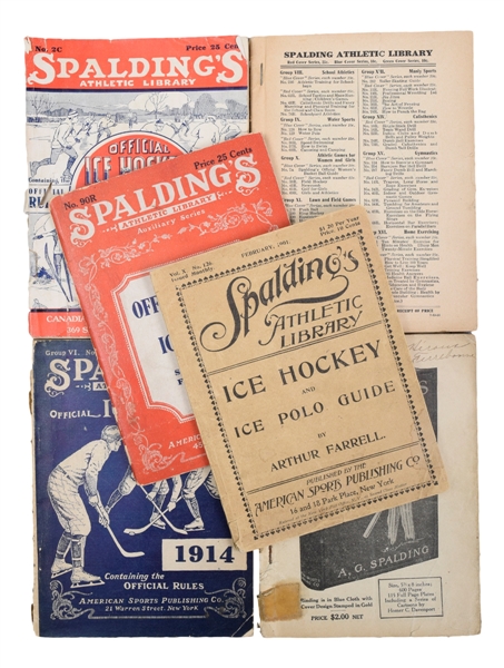 1901-1924 Spaldings Official Ice Hockey / Ice Polo Guide Collection of 7 Plus 6 Others