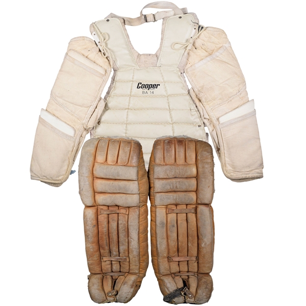 Vintage Hockey Goalie Equipment Collection of 13 with Pads, Gloves and Blockers