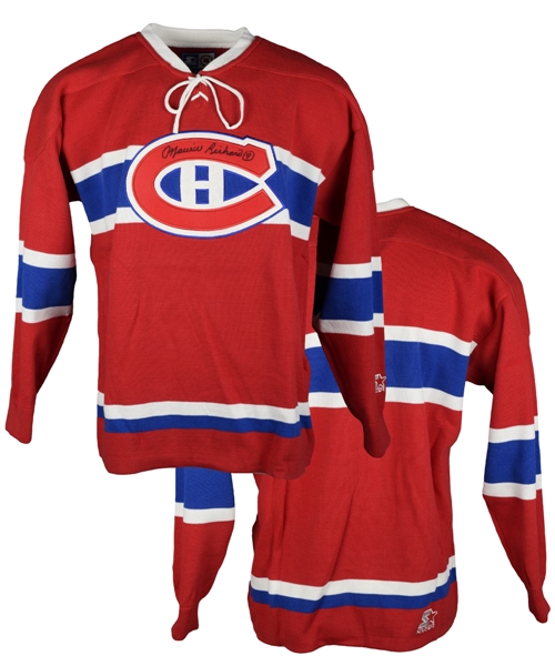 Maurice "Rocket" Richard Signed Montreal Canadiens Wool Jersey with LOA