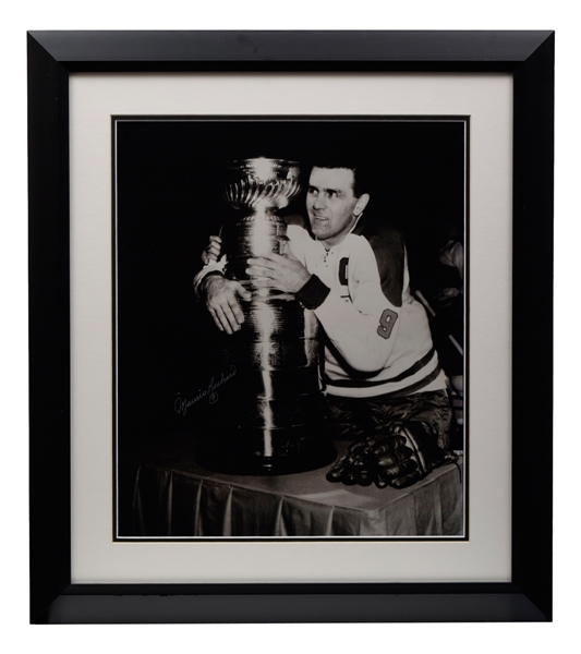 Maurice "Rocket" Richard with Stanley Cup Signed Framed Photo