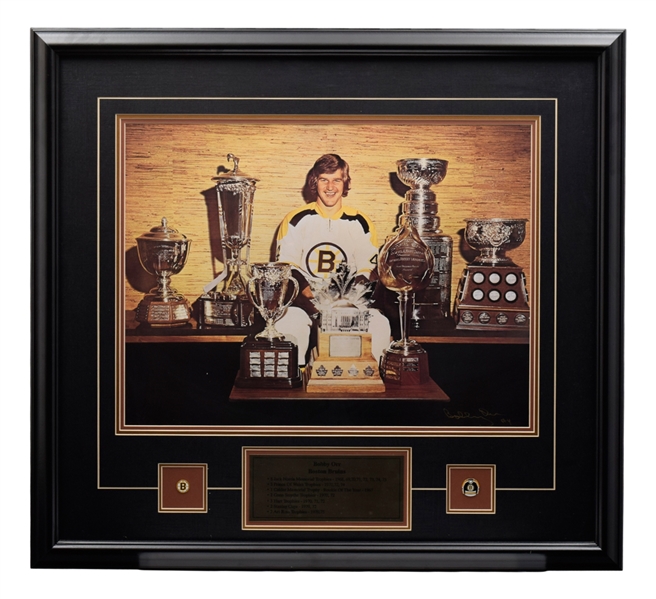 Bobby Orr "NHL Career Awards" Signed Framed Photo Display (32" x 35")