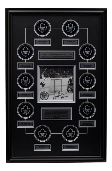 Darryl Sittler Toronto Maple Leafs Signed "10-Point Night" Framed Display (22 ½” x 34 ½”)