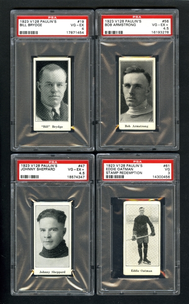 1923-24 Paulins Candy V128 PSA-Graded Hockey Card Collection of 9