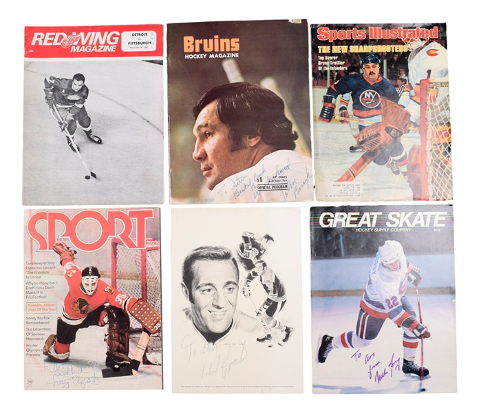 1960s/1970s North Stars, Alberta Oilers, LA Kings and Detroit Red Wings Team-Signed Pieces Collection of 9 Plus 8 Other Signed Pieces