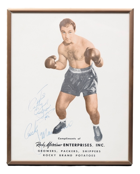 Rocky Marciano Signed "Rocky Marciano Enterprises" Framed Promo Picture (8 ¼” x 10 ¼”)