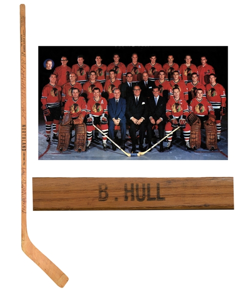Chicago Black Hawks 1966-67 Team-Signed Bobby Hull Game-Issued Stick