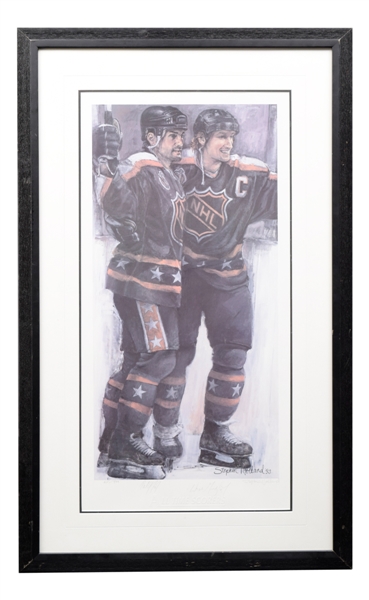 Wayne Gretzky and Paul Coffey Dual-Signed 1993 NHL All-Star Game Limited-Edition Framed Lithograph #315/999 by Stephen Holland (26 ½” x 43”)
