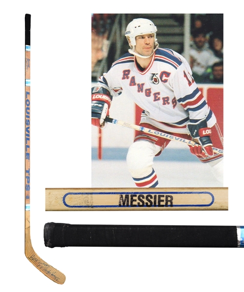 Mark Messiers 1991-92 New York Rangers Signed Louisville Game-Used Stick
