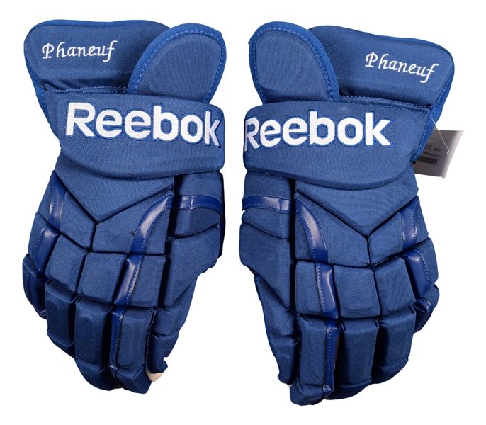 Dion Phaneufs Toronto Maple Leafs 2014 Bridgestone Winter Classic Game-Used Gloves with Team COA