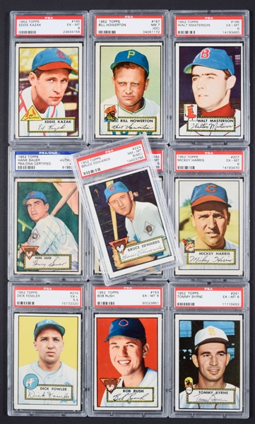 1952 Topps Baseball Card Collection of 111 with PSA-Graded Cards