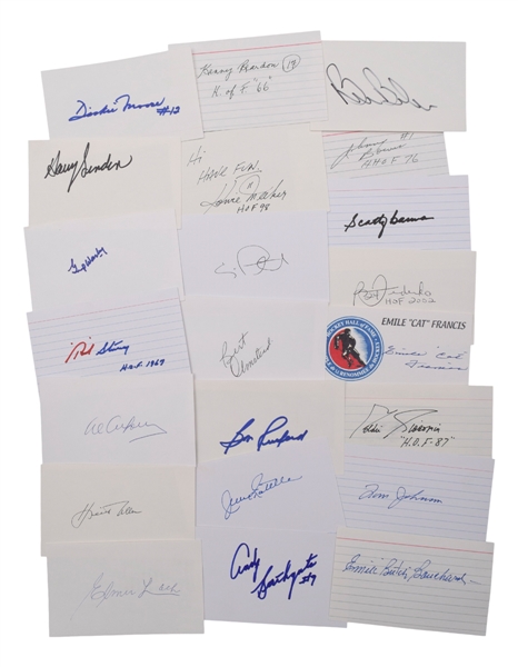 Hockey Signed Index Card, Photo and Other Item Collection of 95+