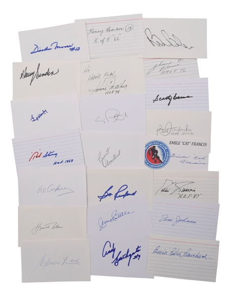 Hockey Signed Index Card, Photo and Other Item Collection of 95+