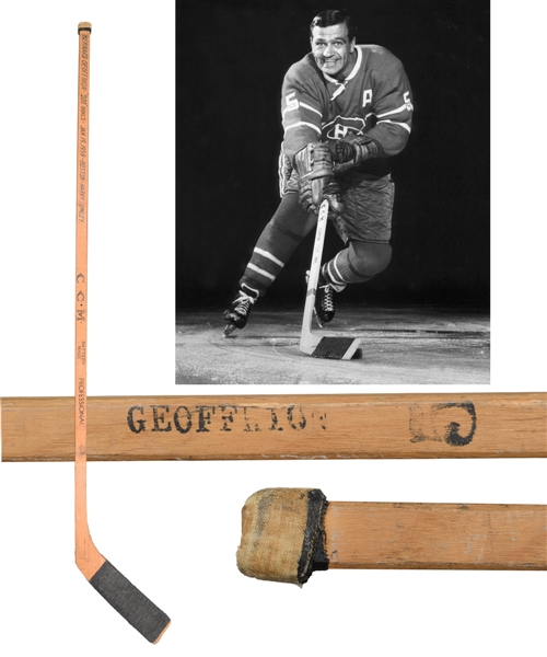 Bernard "Boom Boom" Geoffrions 1957-58 Montreal Canadiens "200th Goal" CCM Game-Used Stick with COA