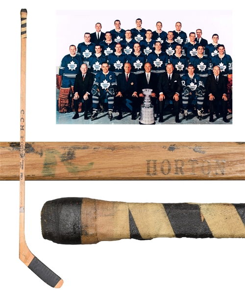 Tim Hortons 1966-67 Stanley Cup Champions Toronto Maple Leafs Game-Used Team-Signed Stick with COA
