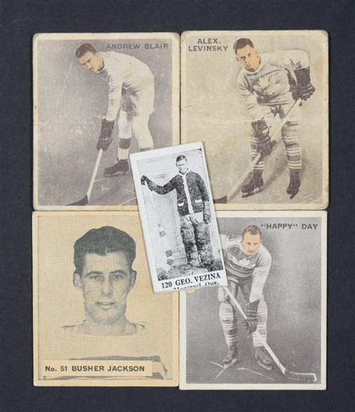 1920s and 1930s Hockey Card Collection of 20 with 1925 Dominion Chocolate Georges Vezina