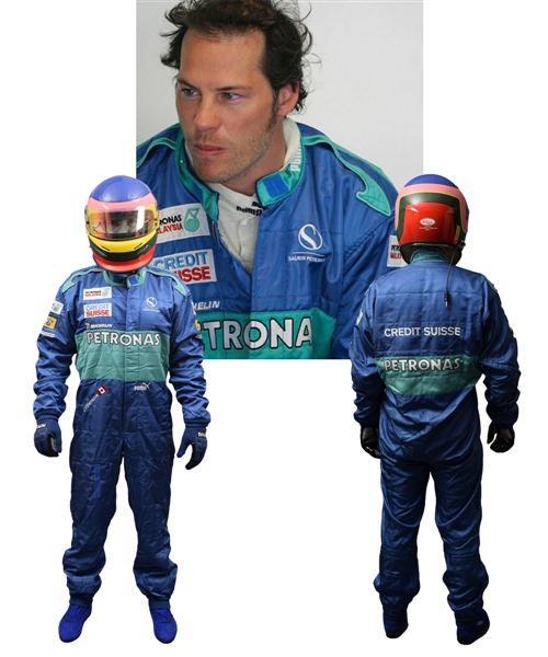 Jacques Villeneuves 2005 Credit Suisse Sauber Petronas F1 Team Race-Worn Suit