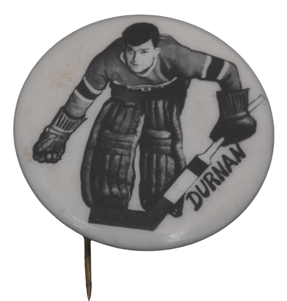 Bill Durnan 1948 Montreal Canadiens Pep Cereals Pin