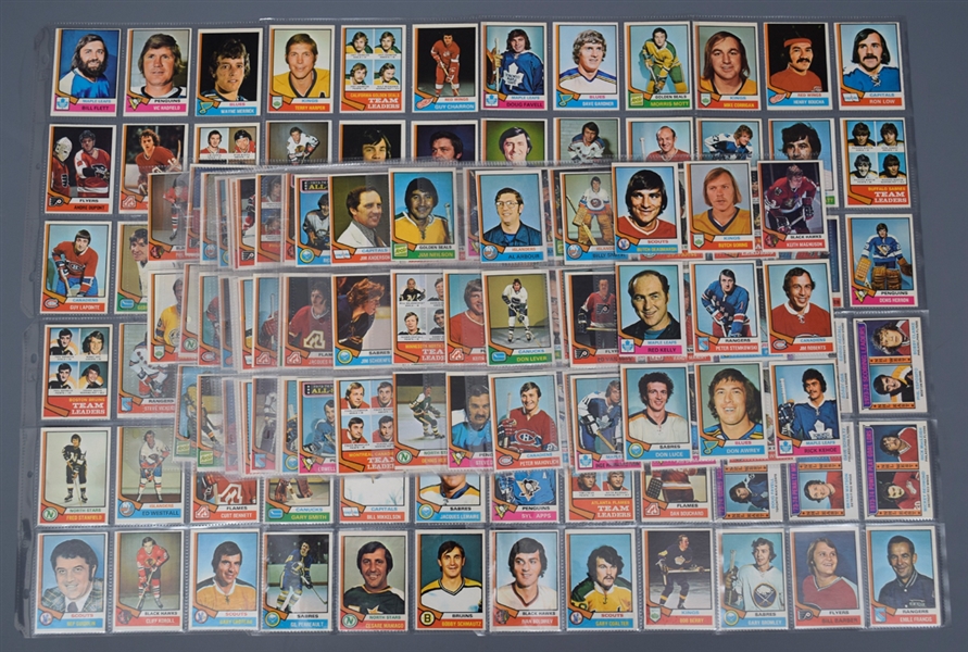 1974-75 and 1975-76 O-Pee-Chee Hockey Complete 396-Card Sets Plus 1974-75 Team Ring 17-Card Set and 66-Card WHA Set