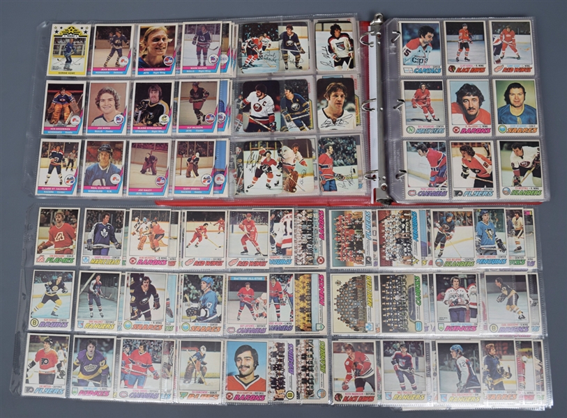 1976-77, 1977-78 and 1978-79 O-Pee-Chee Hockey Complete 396-Card Sets Plus 1977-78 22-Card Glossy Set and 66-Card WHA Set
