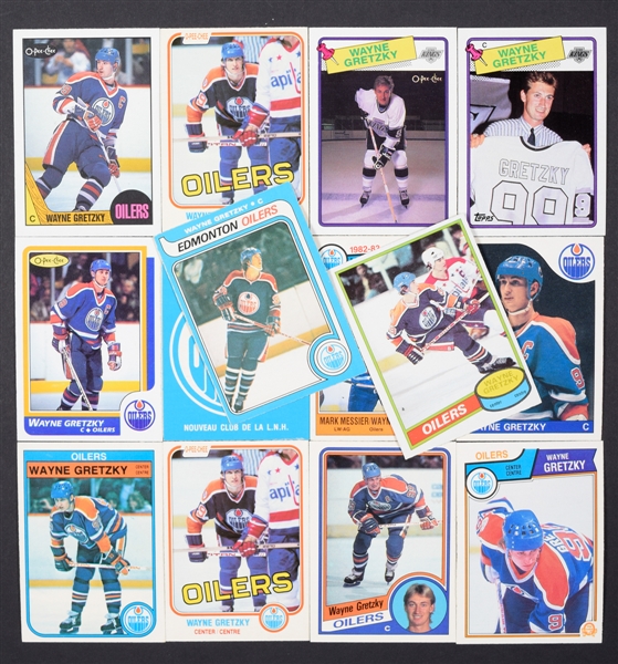1979-80 O-Pee-Chee Hockey #18 Wayne Gretzky Rookie Card Plus 120 Others