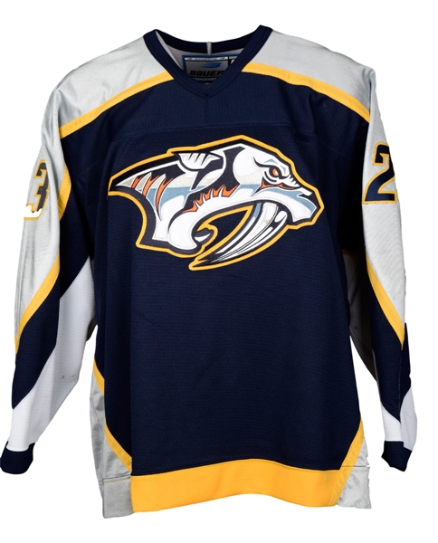 Blair Atcheynums 1998-99 Nashville Predators Game-Worn Inaugural Season Jersey with Team LOA