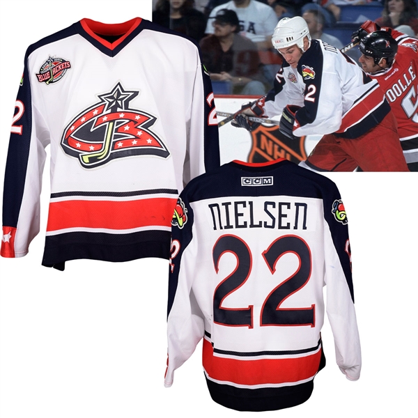 Chris Nielsens 2000-01 Columbus Blue Jackets Inaugural Season Game-Worn Jersey with Team LOA