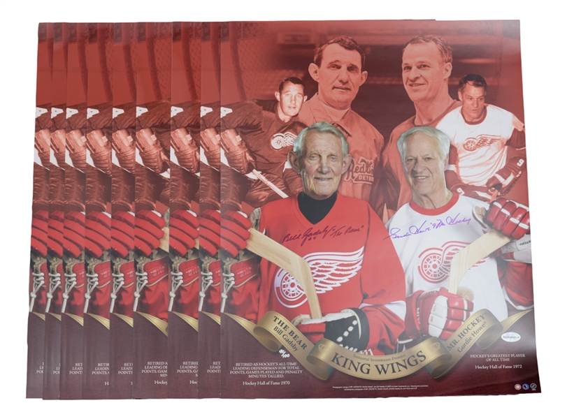 Gordie Howe and Bill Gadsby Detroit Red Wings Dual-Signed Limited-Edition Photo Collection of 9
