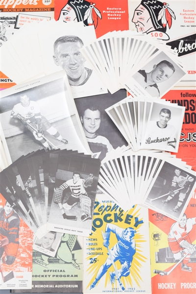 AHL, WHL, IHL and Other Leagues Late-1950s Early-1960s Program and Photo Collection of 160+