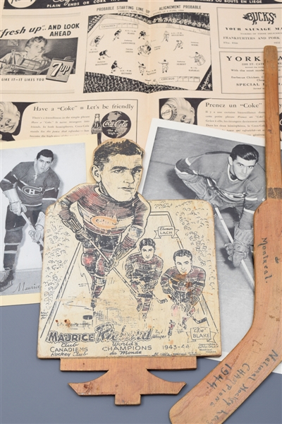 Maurice "Rocket" Richard and Montreal Canadiens Memorabilia and Autograph Collection with 1943-44 Team-Signed Mini Stick