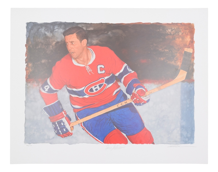 Jean Beliveau Autographed Limited-Edition Glen Green Lithograph (24 ½” x 31”)