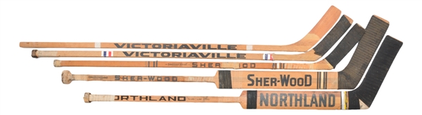 Boston Bruins and Boston Braves Early-1970s Game-Used / Game-Issued Stick Collection of 5