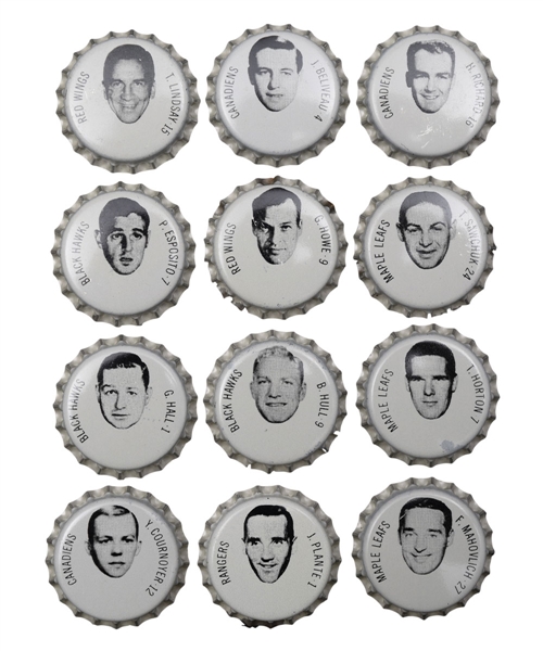 Scarce 1964-65 Coca-Cola Near Complete Set (106/108) Hockey Bottle Cap Proof Set