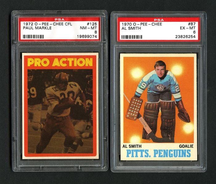 O-Pee-Chee 1969-72 Hockey / Football Card Collection of 42 Including PSA-Graded Cards