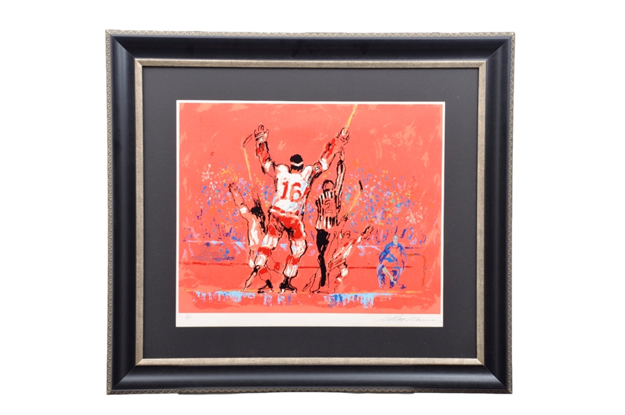 LeRoy Neimans 1973 Signed "Red Goal" (Detroit Red Wings) Framed Limited-Edition Serigraph #89/300 (37" x 33")