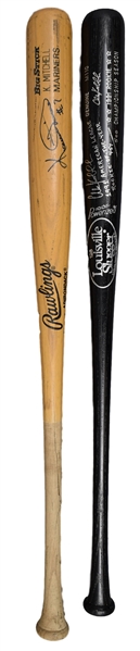 Kevin Mitchell Signed 1992 Seattle Mariners Game-Used Bat and Chuck Knoblauch Signed LE 1991 Minnesota Twins ROY Pro Model Bat with JSA COAs
