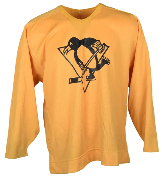Pittsburgh Penguins 1991-92 Gold/Yellow Practice-Worn Jersey - Scarce Style!