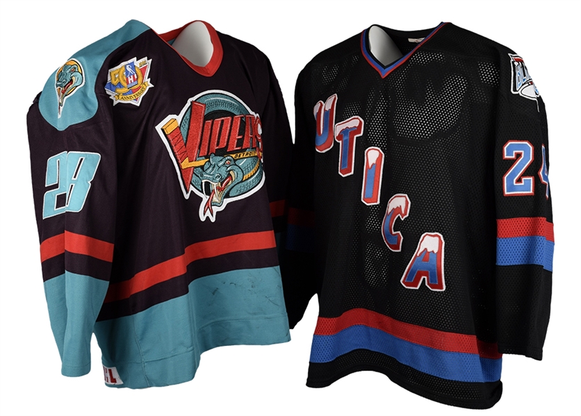 Oleg Shargorodskys 1994-95 IHL Detroit Vipers and Mid-1990s UHL Utica Blizzard Game-Worn Jerseys