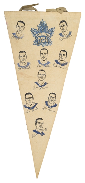 1962-63 York Peanut Butter Toronto Maple Leafs Promotional Felt Pennant