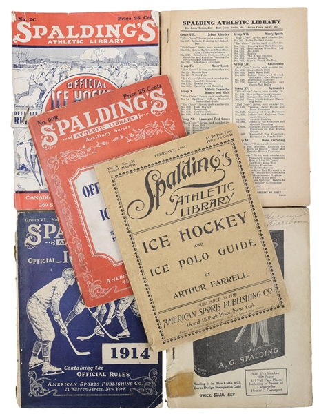 1901-1924 Spaldings Official Ice Hockey / Ice Polo Guide Collection of 7 Plus 6 Others