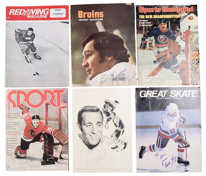 1960s/1970s North Stars, Alberta Oilers, LA Kings and Detroit Red Wings Team-Signed Pieces Collection of 9 Plus 8 Other Signed Pieces