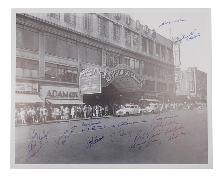 Madison Square Garden Photograph Signed by 17 Former New York Rangers Players (16" x 20")