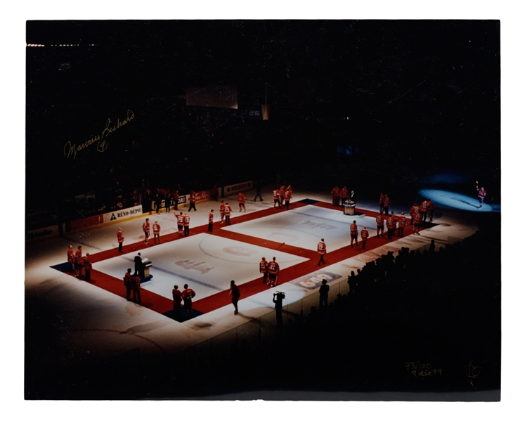 Maurice "Rocket" Richard Signed Montreal Forum Closing Ceremonies Limited-Edition Photo #73/100 with LOA (16" x 20")